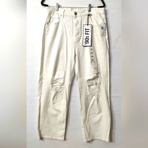 Almost Famous  Destructed High-Rise  Jeans Size 13 MCPT28x-84M Bone‎ White